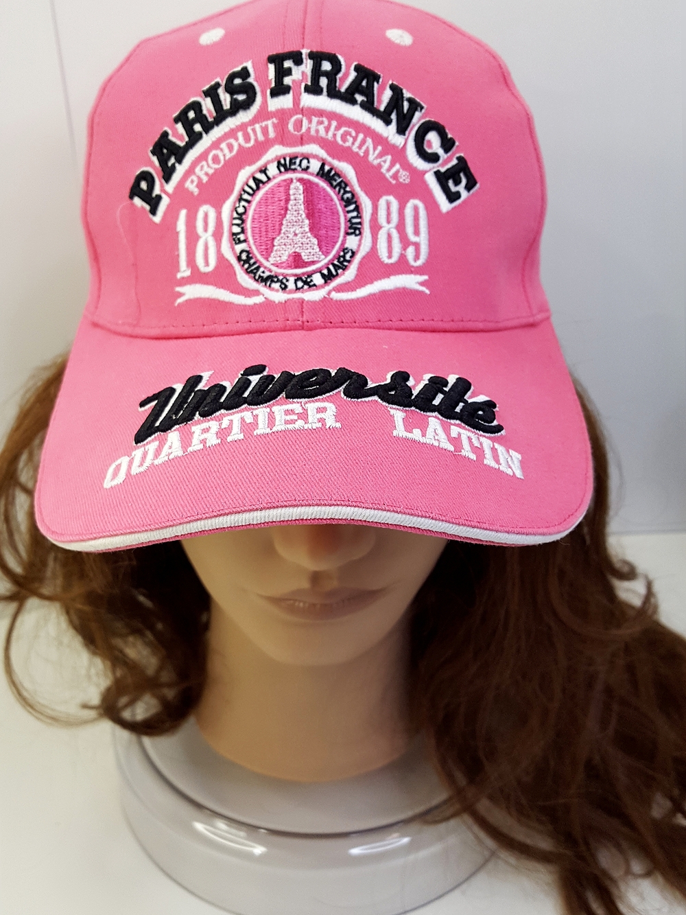 Paris France Pink Embroidered Baseball Cap
